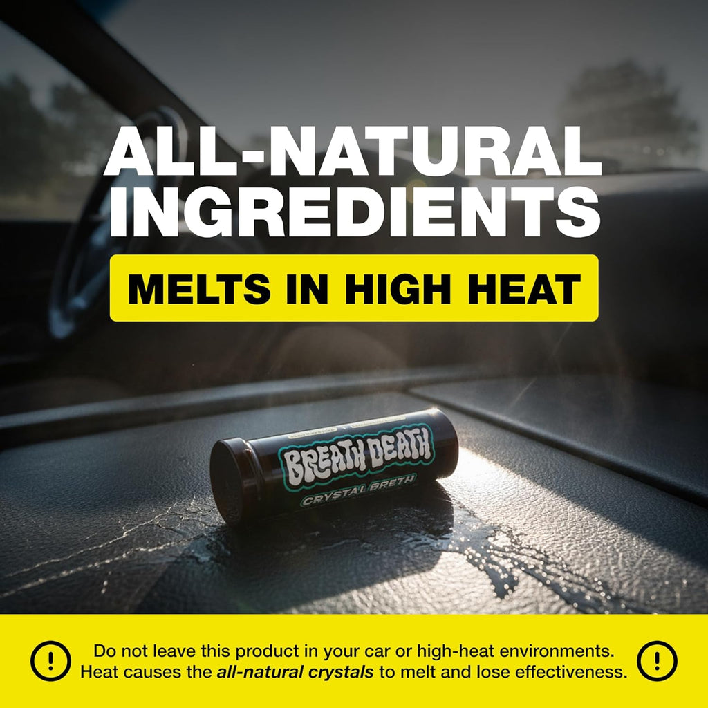 Crystal Breth Breath Mints, Peppermint Mint Crystals, Gluten Free, Vegan & Zero Calorie Mints, Zinc-Infused & Fast Acting Formula, Single Pack - 4 Tubes, 12 Servings per Tube, 1.6 Oz.